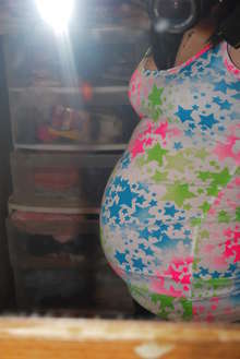 embarazada recien llegada,120 de pecho