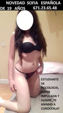 NOVEDAD SOFIA ESPAÑOLA DE 19 AÑOS, ESTUDIANTE DE PSICOLOGI