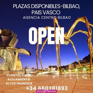 Plaza en Bilbao para chicas españolas, altos ingresos fijos