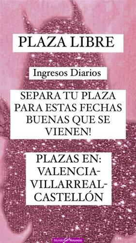 PLAZA DISPONIBLE 15 DÍAS