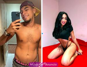 PAREJA DE CHICA TRANS Y CHICO BIEN DOTADOS