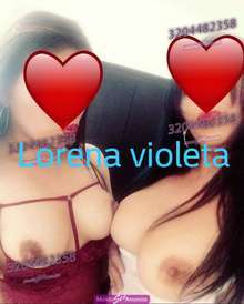 Violeta y Lorena espectacular trío ven y disfrutemos juntos