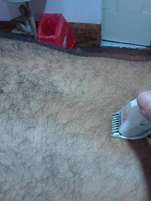 recortar el vello corporal con maquina para hombres osos.