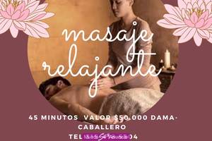 Solo masaje relajante cuerpo a cuerpo 50 mil