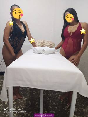 Masaje cuatro manos oral a dos bocas con Sara sofia