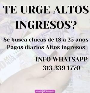 SE SOLICITA CHICAS ENTRE 18 Y 25 AÑOS SITIO O A DOMICLIO