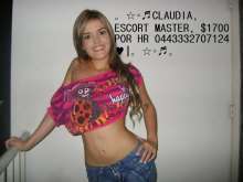 _**CLAUDIA ESCORT MASTER**SOLO PARA EXIGENTES $1700 POR HR**