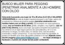 BUSCO CHICA QUE LE GUSTE HACER PEGGING