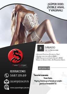 Sábado 8 solo parejas:  ¡DOBLE ANAL Y VAGINAL!