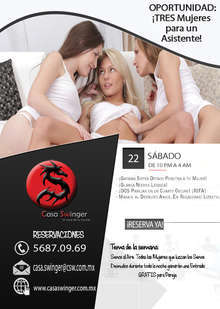 Sábado 22 solo parejas:  ¡TRES Mujeres para un Asistente!