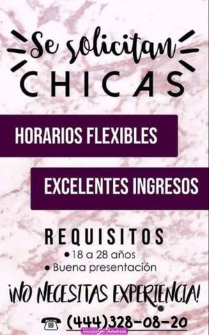 SOLICITO CHICAS OPEN MIND PARA TRABAJAR COMO ESCORT