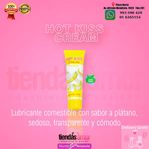 LUBRICANTE CON SABOR PLATANO HOT KISS CREAM