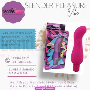 Vibrador Slender Pleasure Vibe*SS LOS OLIVOS TIENDAS AMOR