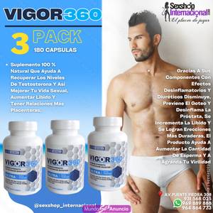 3 PACK VIGOR360 PERFORMANCE GRANDE+TESTOSTERONA SEXSHOP LIMA