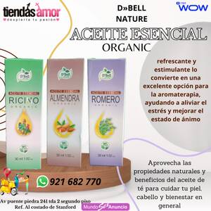 Aceite De Romero y ALMENDRA  RICINO ESENCIAL ORGANIC