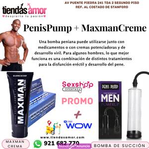Bomba de succión penis pump men + Maxman Crema